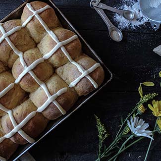 Coconut Roasted Carrot Hot Cross Buns Recipe