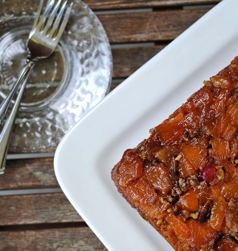 Vintage Fruit Sauce Upside Down Cake