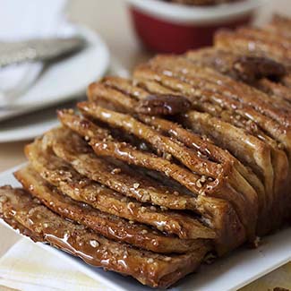 Whole Wheat Caramel Pecan Pull-Apart Bread
