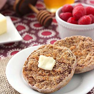 Whole Wheat Cinnamon Raspberry English Muffins