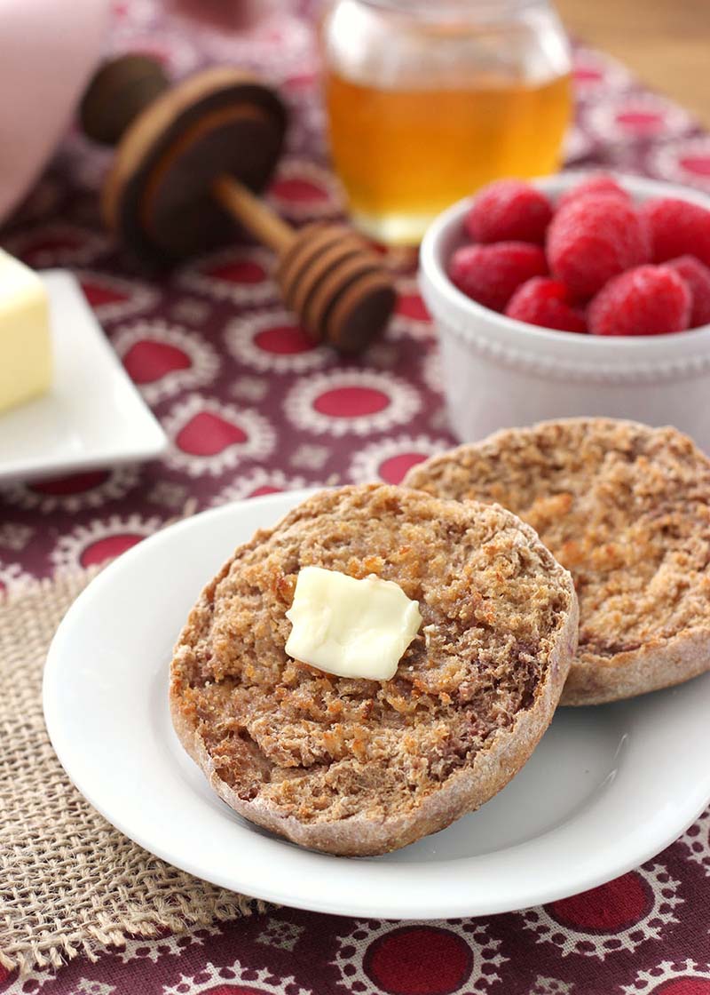 Whole Wheat Cinnamon Raspberry English Muffins