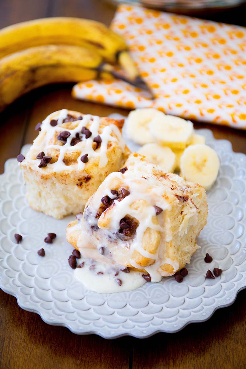 Banana Chocolate Chip Cinnamon Rolls