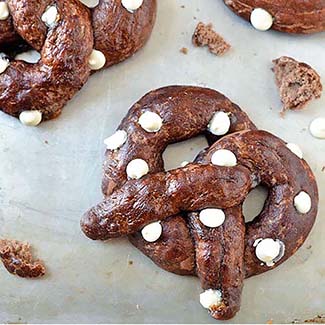 Chocolate Soft Pretzels with White Chocolate Chips - Red Star® Yeast