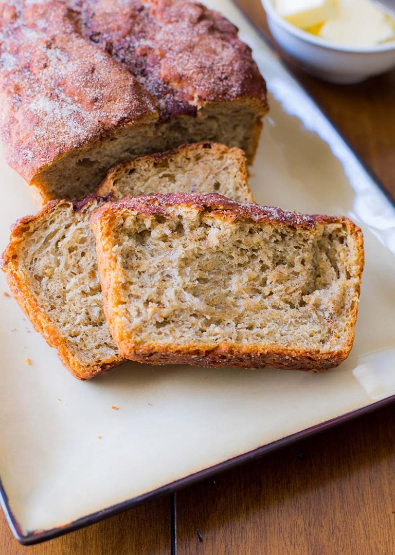 No Knead Honey Oat Bread