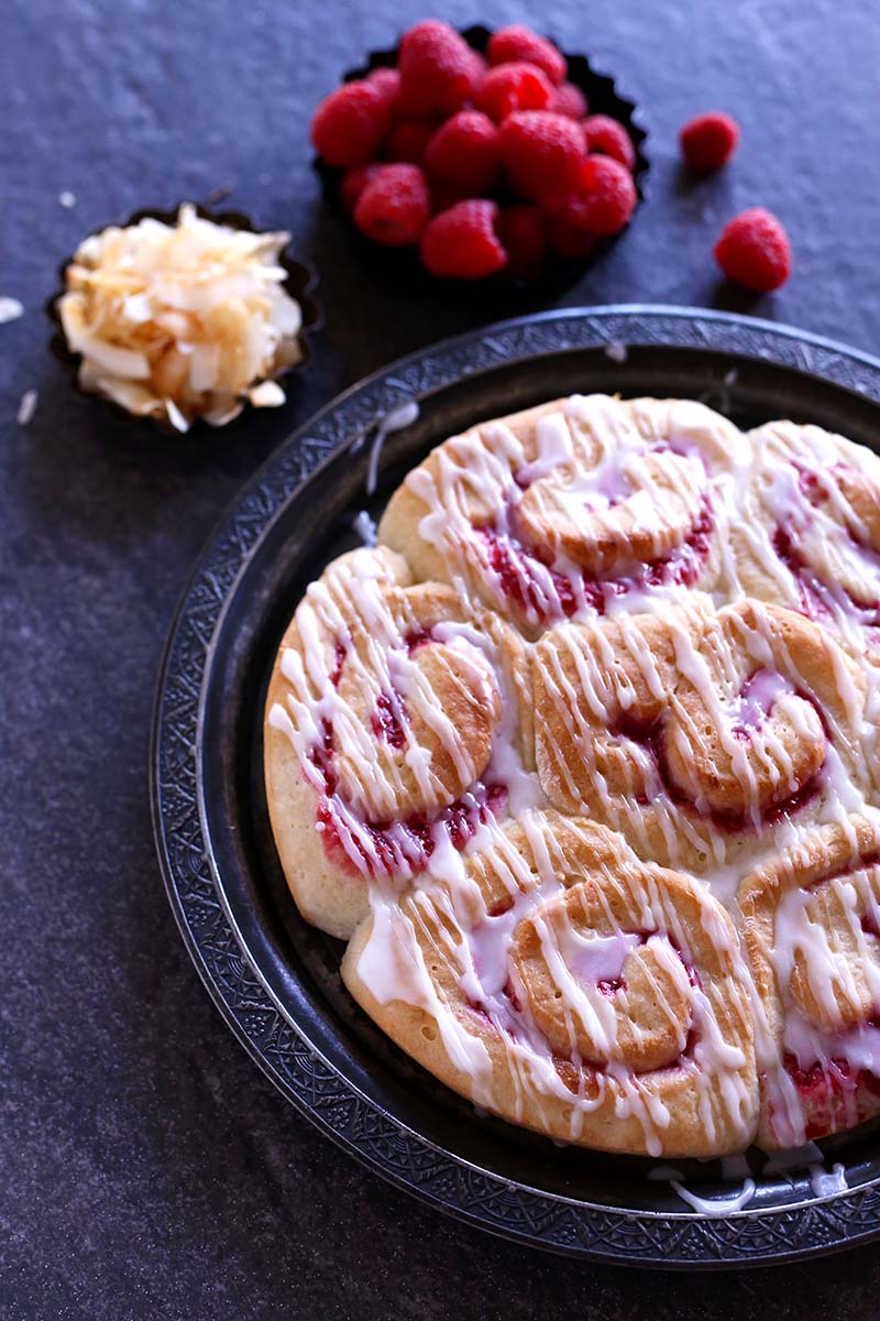 Raspberry Coconut Sweet Rolls