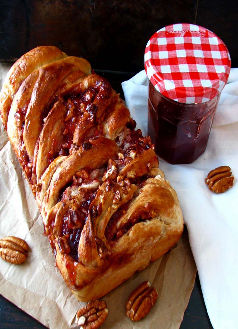 Raspberry Pecan Swirl Bread