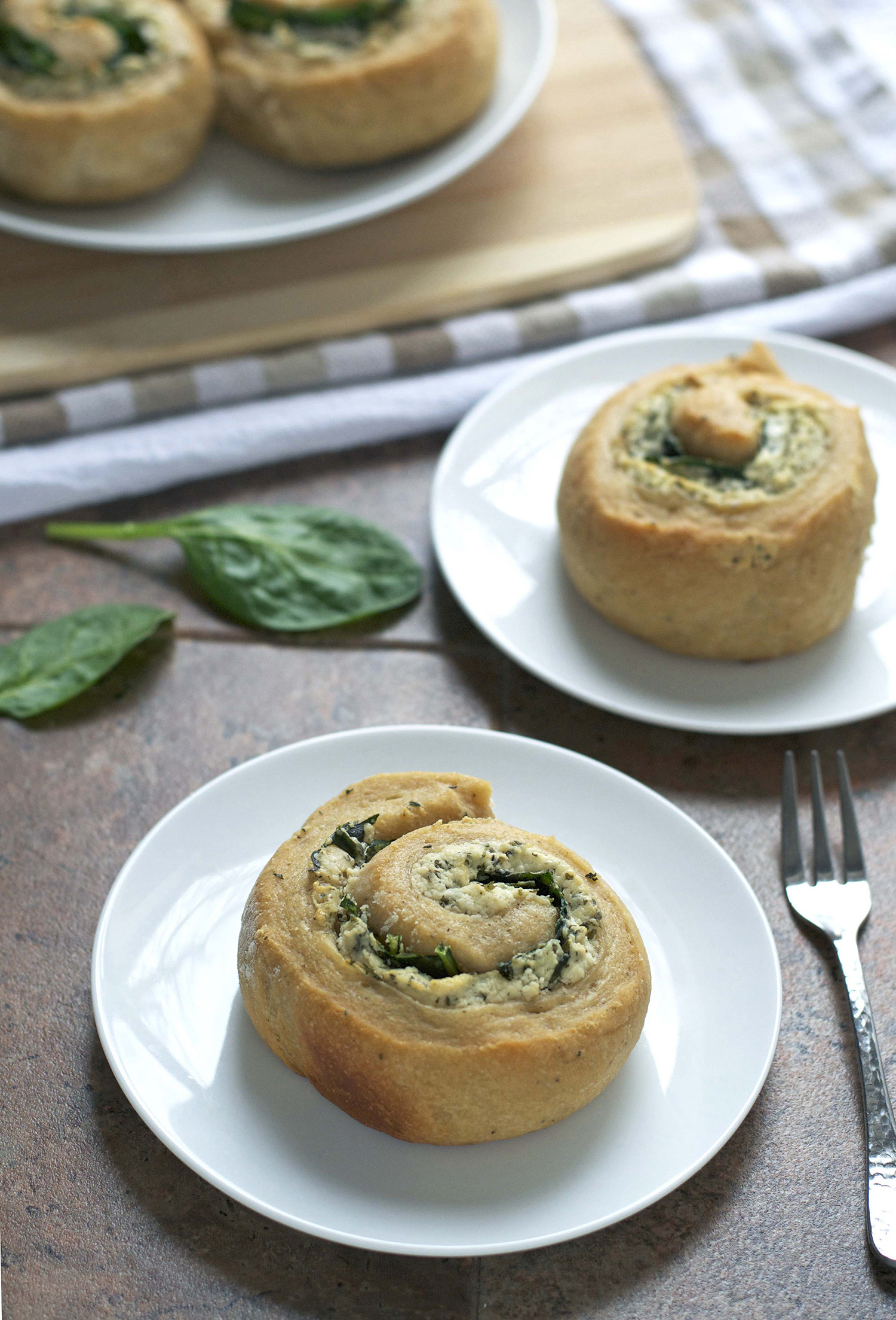 Spinach Goat Cheese Swirl Rolls