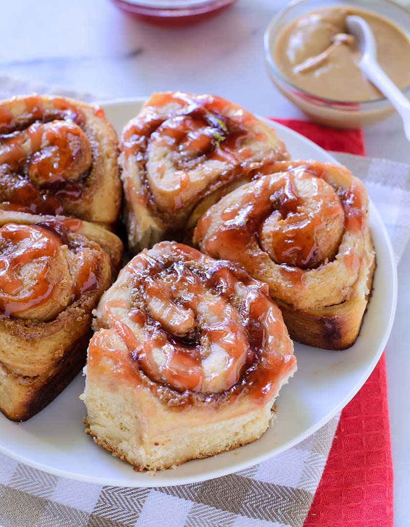 Peanut Butter and Jelly Swirl Rolls