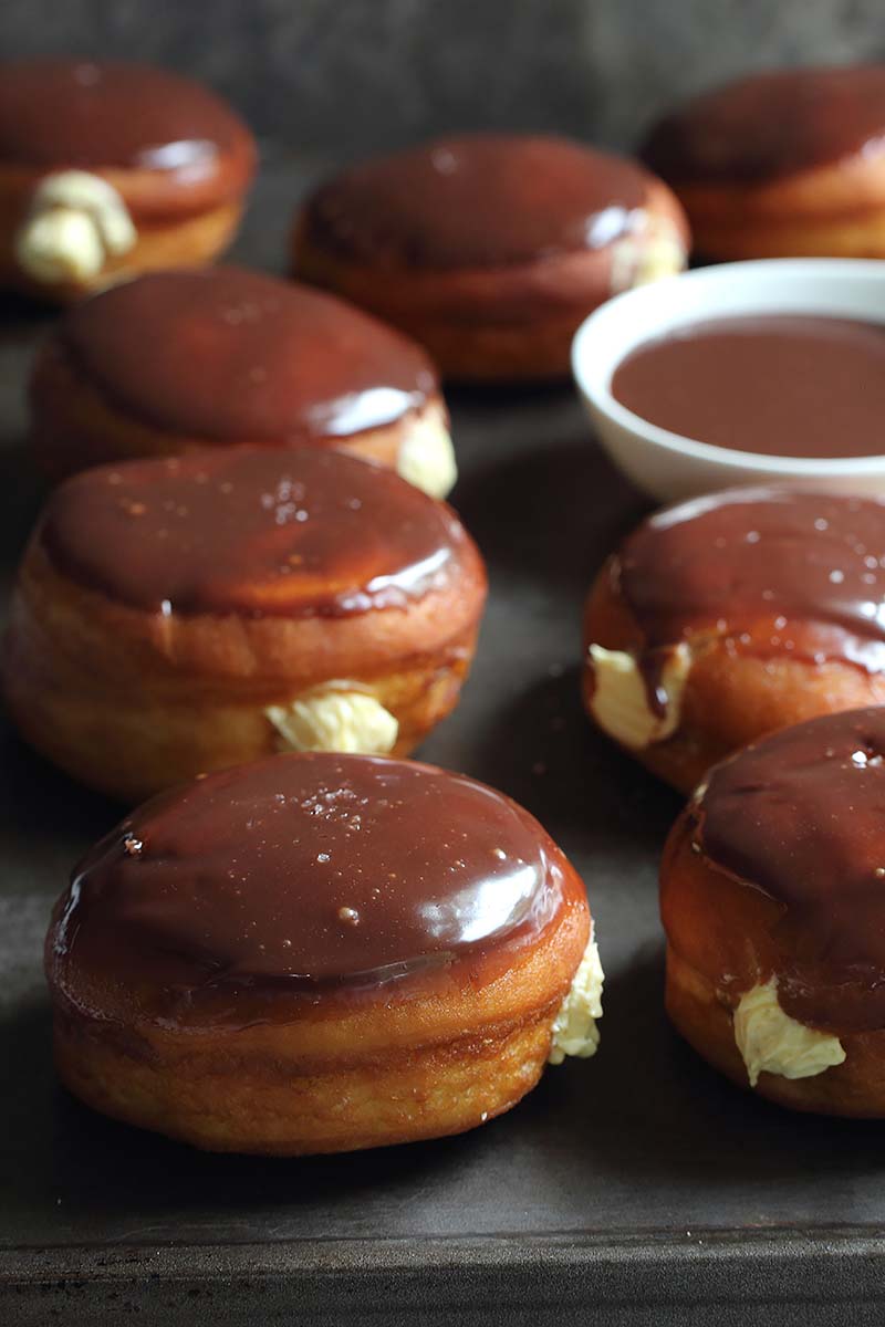 Chocolate Glazed Pumpkin Yeast Doughnuts