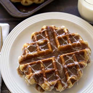 Cinnamon Roll Liege Waffles