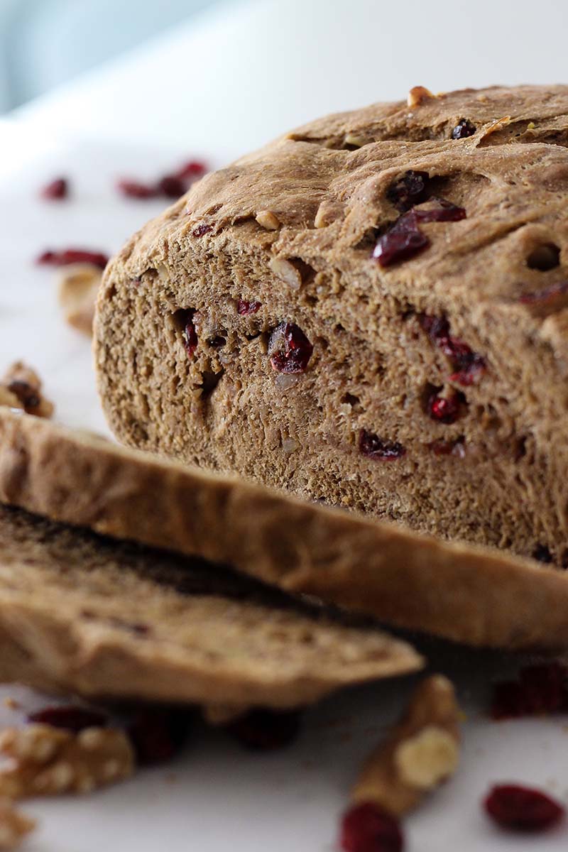 Gluten Free Cranberry Walnut Blender Bread - Holistic Rendezvous