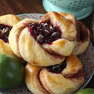 Blackberry Lime Filled Cinnamon Twists - Red Star® Yeast
