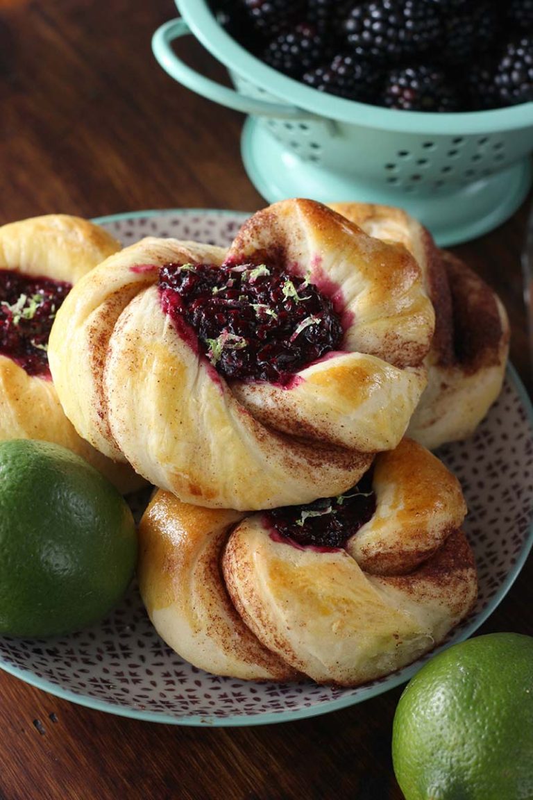 Blackberry Lime Filled Cinnamon Twists