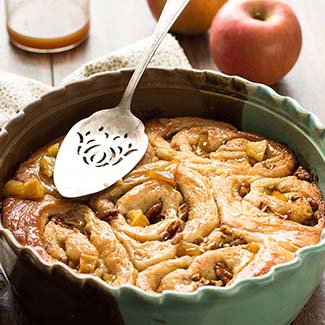 No Knead Caramel Apple Cinnamon Sweet Rolls - Red Star® Yeast