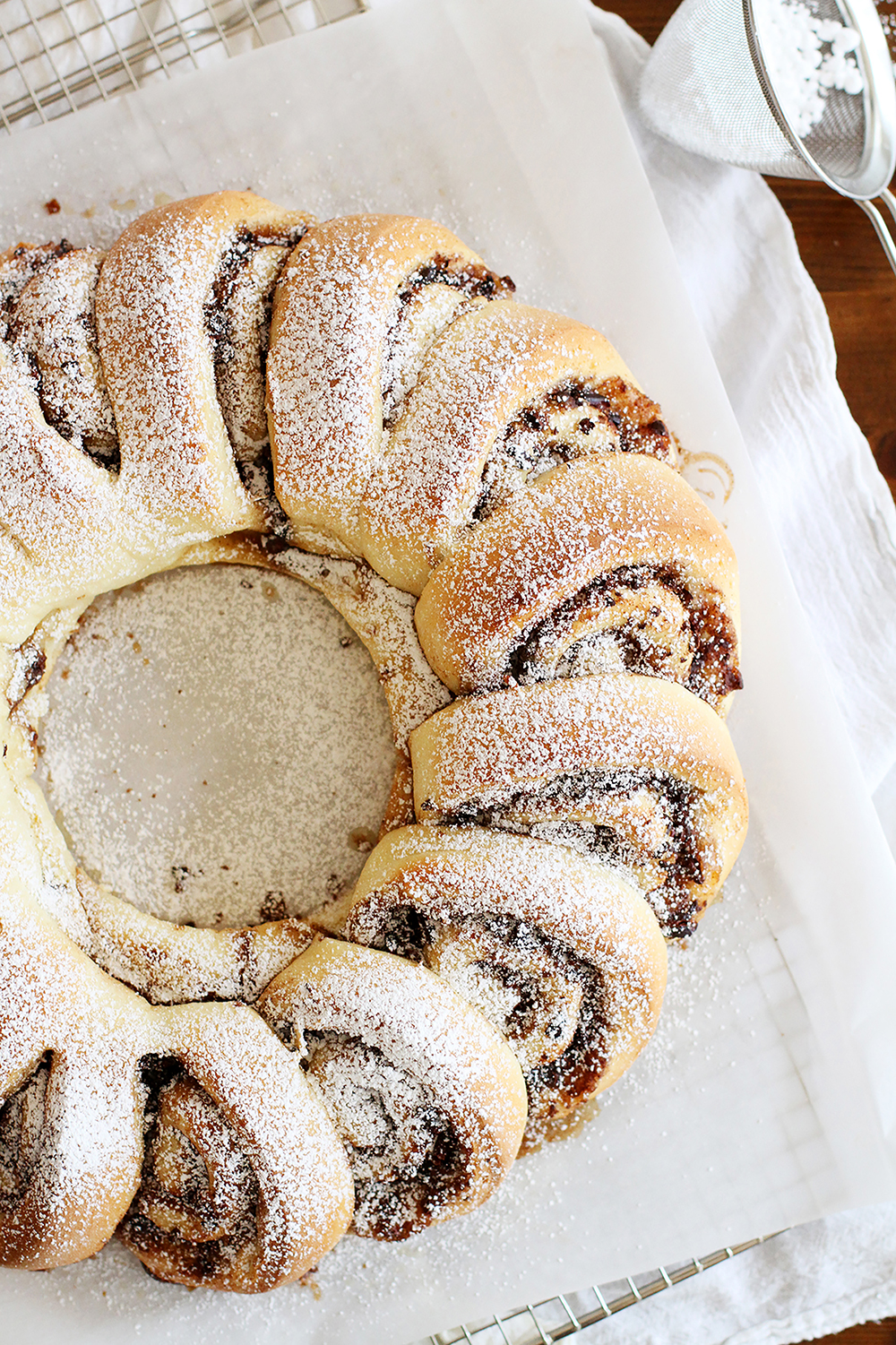 Chocolate Cinnamon Roll Wreath