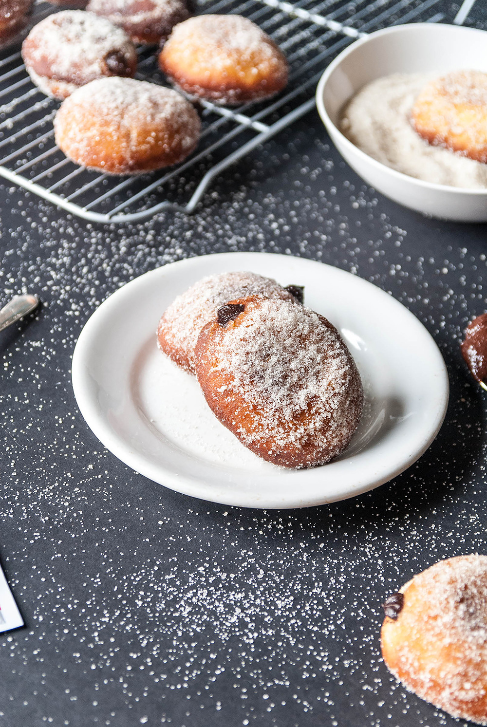 Vegan Hazelnut-Chocolate Filled Doughnuts