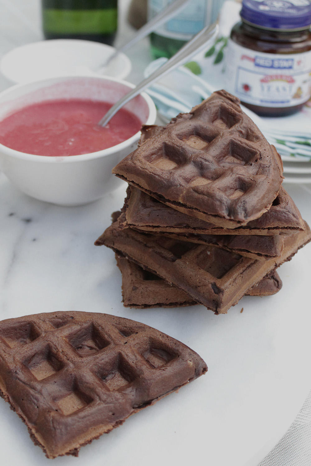 Chocolate Yeast Waffles