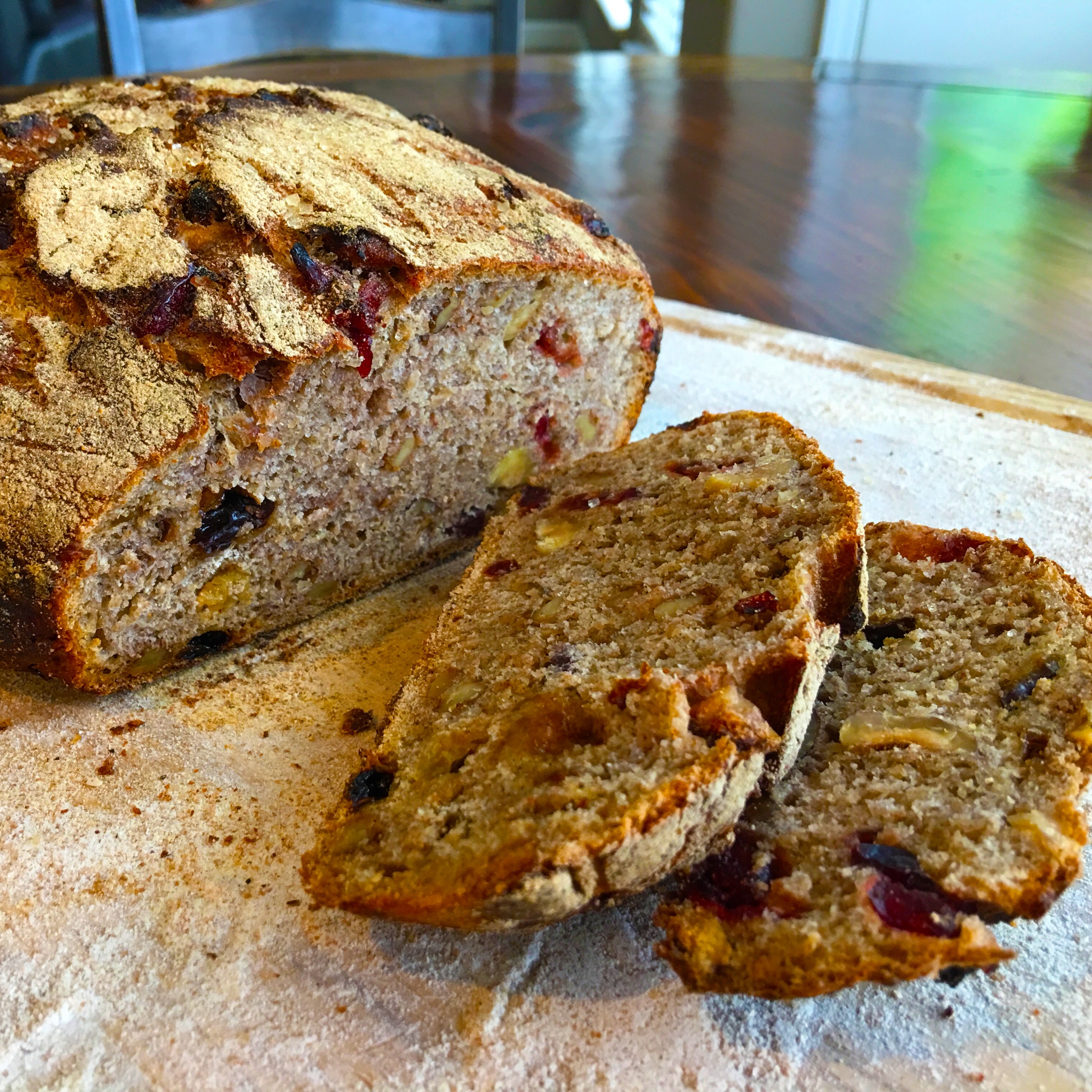 Rye bread with raisins and hazelnuts