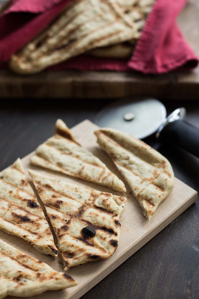 Grilled Roasted Garlic & Herb Flatbreads