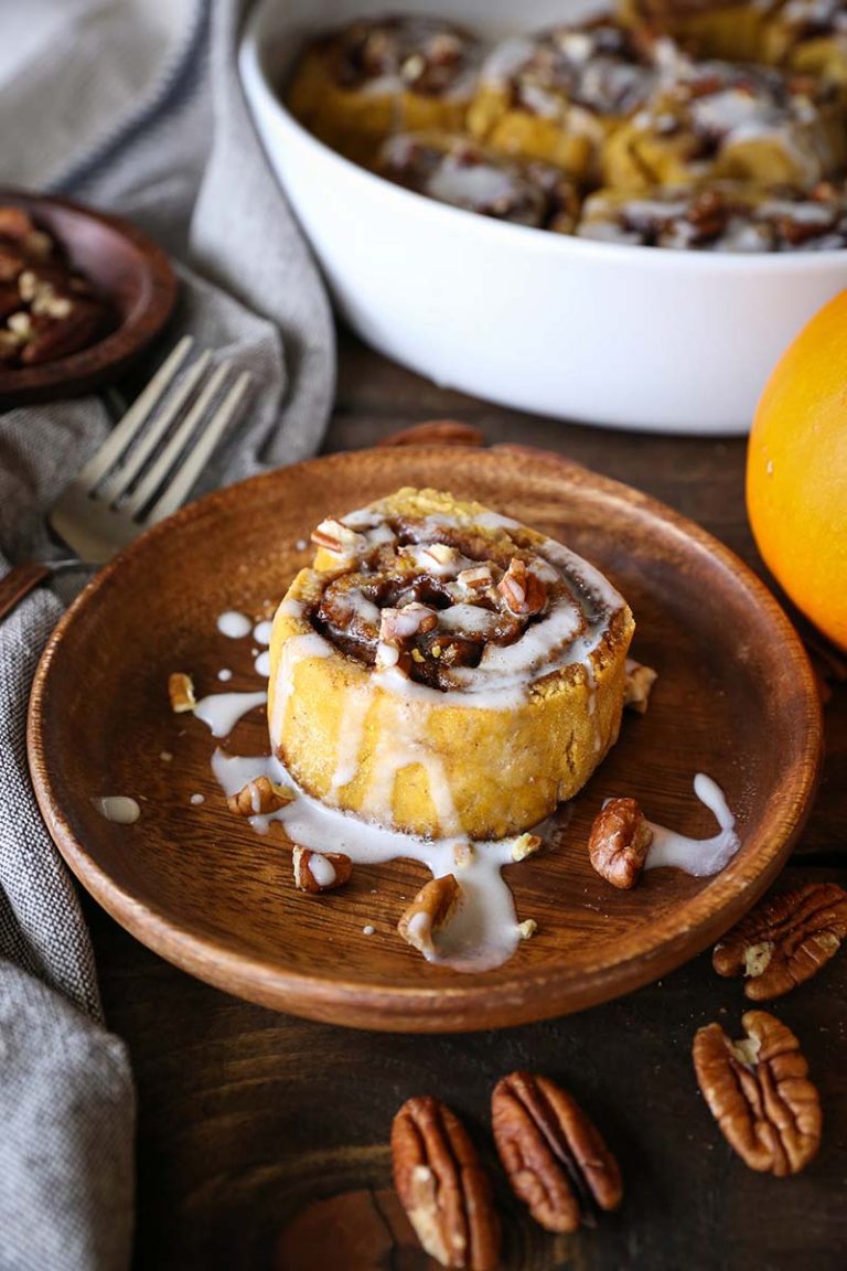 Gluten Free Pumpkin Pecan Cinnamon Rolls