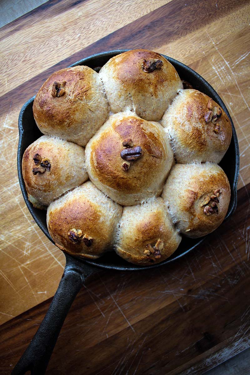 Goat Cheese Stuffed Honey Wheat Rolls