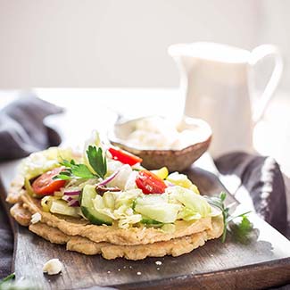 Gluten Free Greek Salad Naan Pizza - Red Star® Yeast