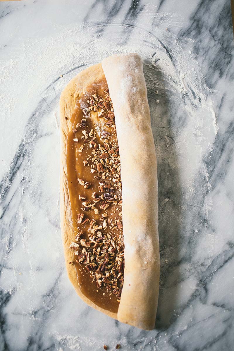 Pumpkin Sticky Nut Rolls