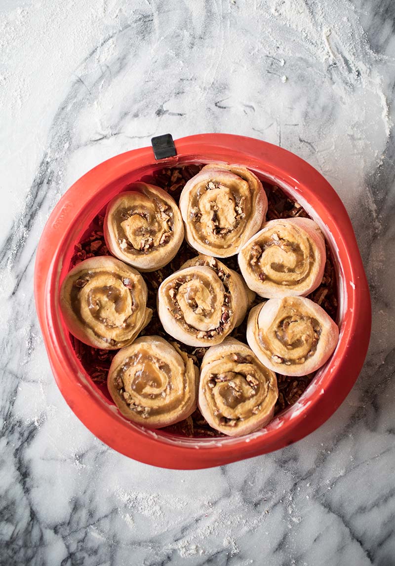 Pumpkin Sticky Nut Rolls
