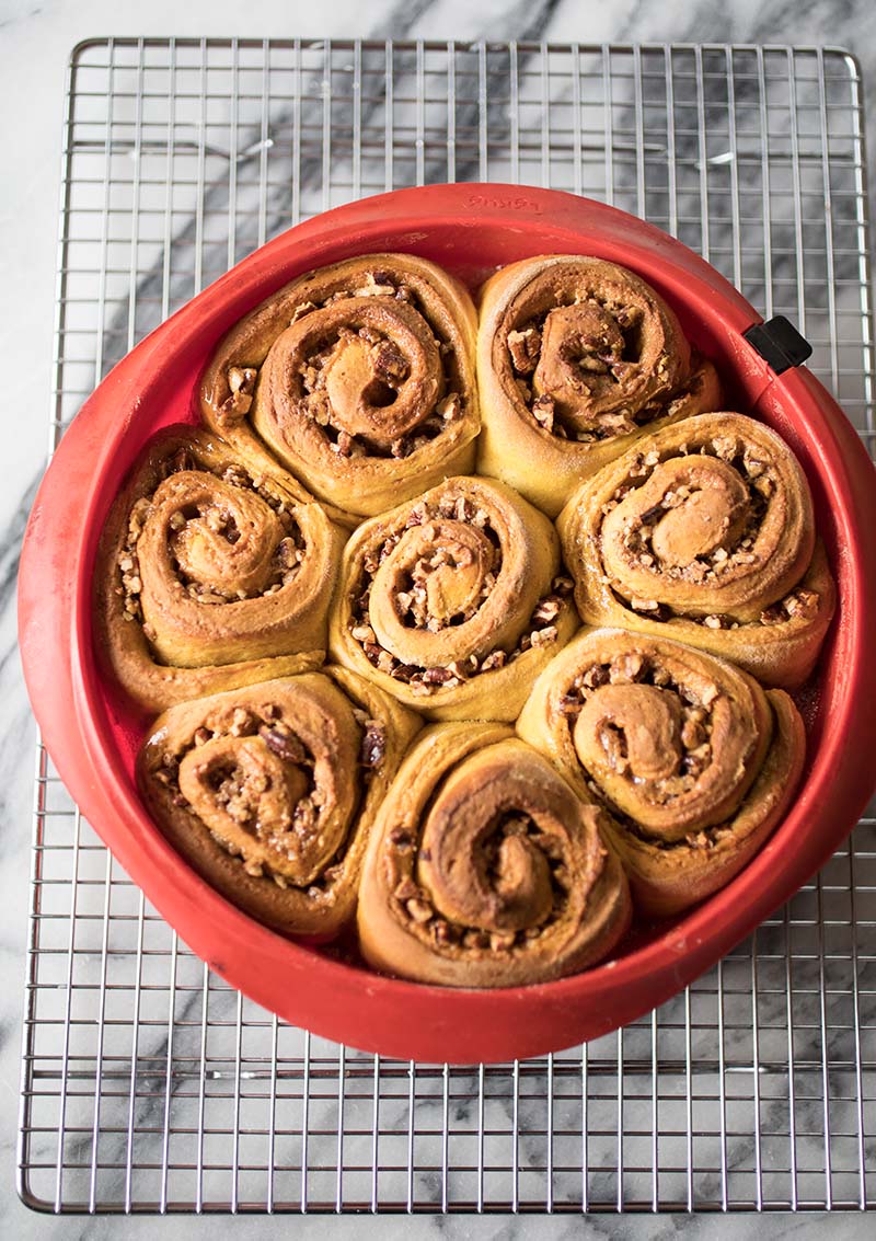 Pumpkin Sticky Nut Rolls