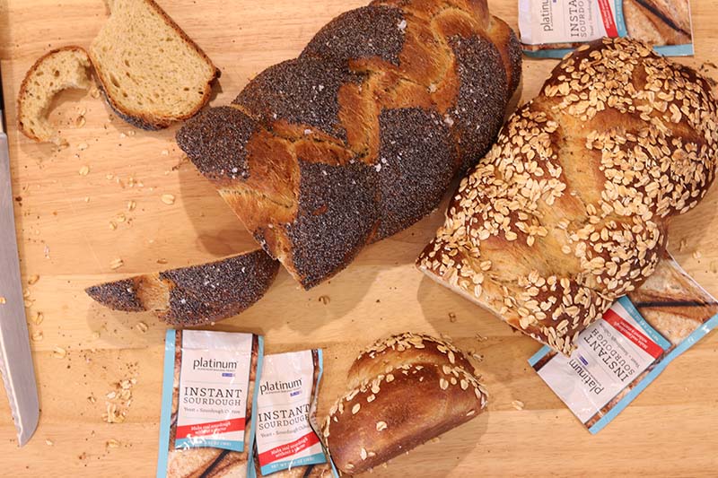 Platinum Instant Sourdough Whole Wheat Challah | Not just for Jewish holidays, challah is a showstopper at any dinner table. This traditional braided loaf is enriched with butter and is 50% whole wheat, making it a healthier choice and increasing it's nutty complexity. Find recipe at redstaryeast.com.