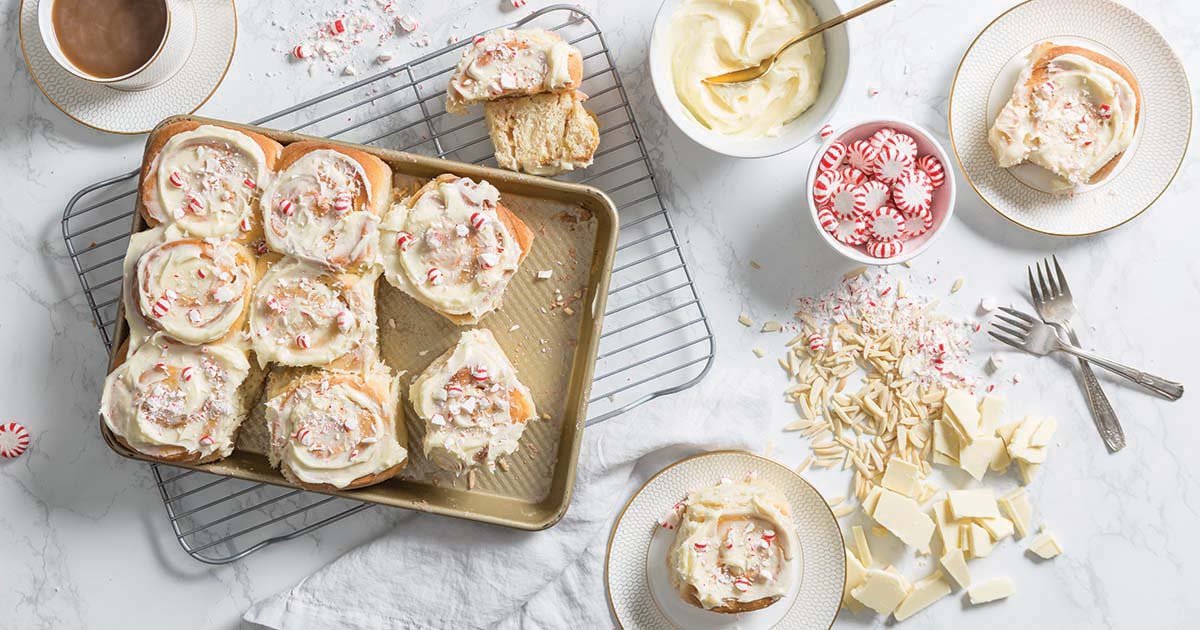 White Chocolate Peppermint Sweet Rolls | Red Star® Yeast