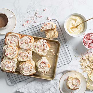 White Chocolate Peppermint Sweet Rolls