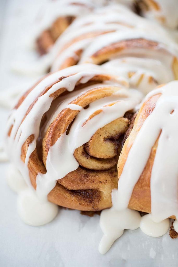 Cinnamon Roll Tea Ring with Eggnog Glaze