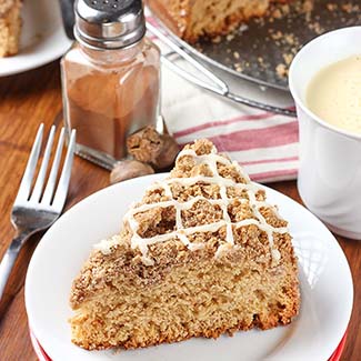 Eggnog Glazed Gingerbread Coffee Cake