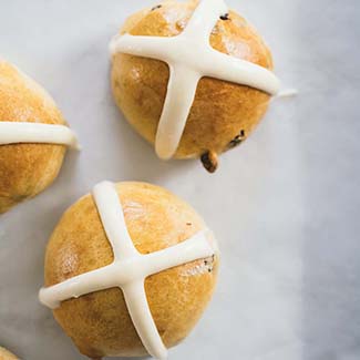 No Knead Hot Cross Buns