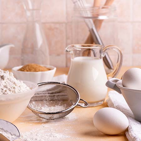 Common bread baking ingredients