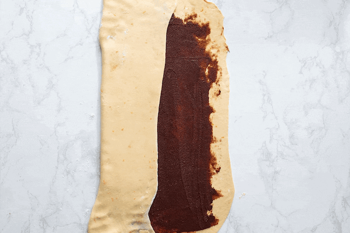 Rolling chocolate dough