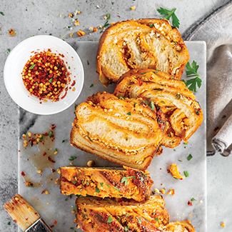 Goat cheese & harissa babka