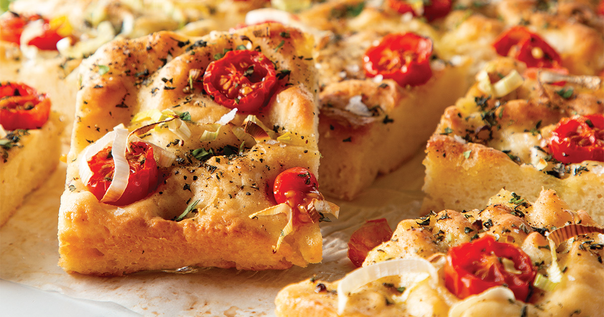 Gluten-Free Tomato and Leek Focaccia | Red Star® Yeast