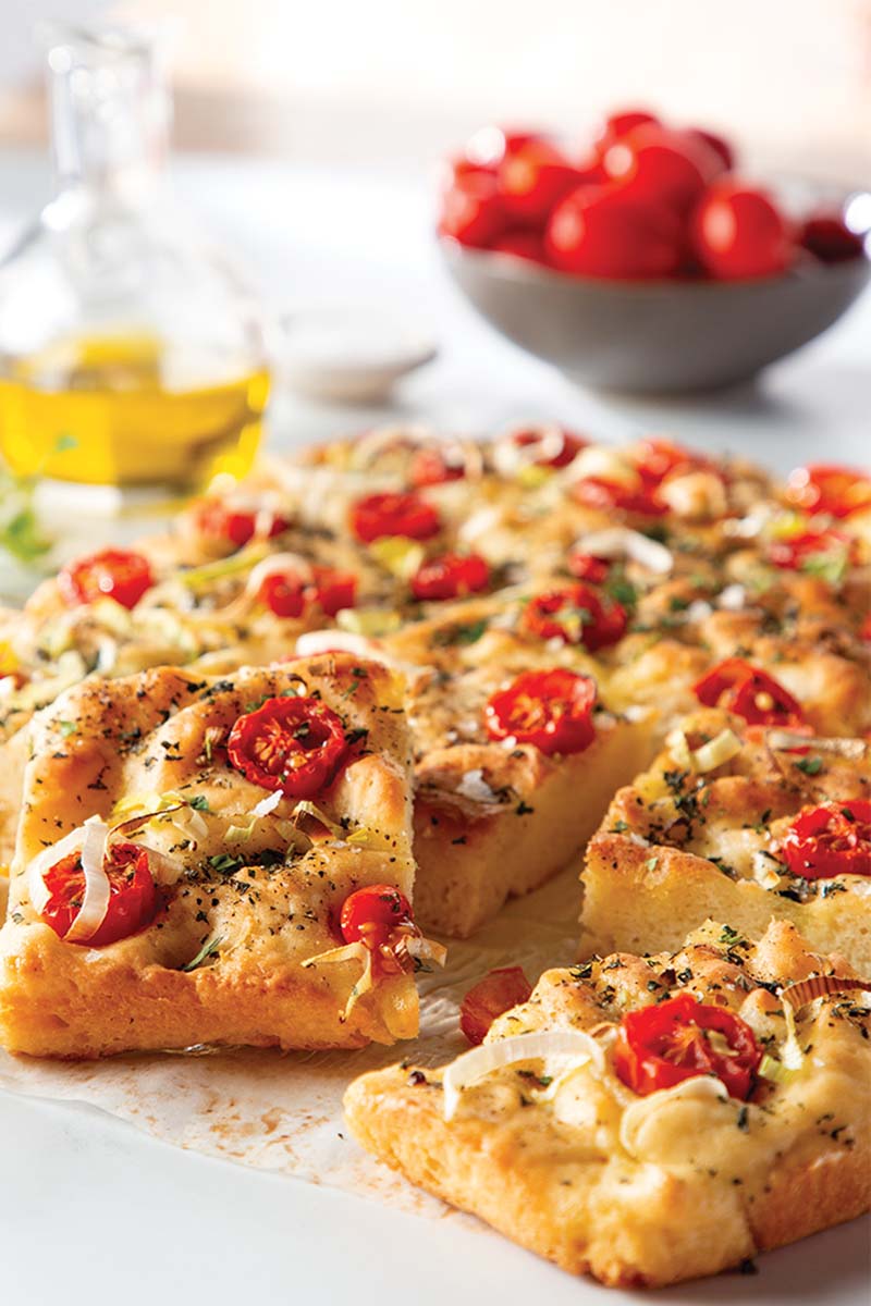 Gluten-Free Tomato and Leek Focaccia