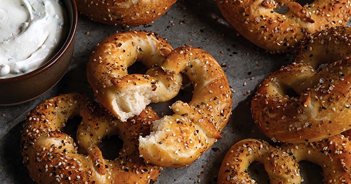 Everything Pretzels with Chive Cream Cheese Spread | Red Star® Yeast