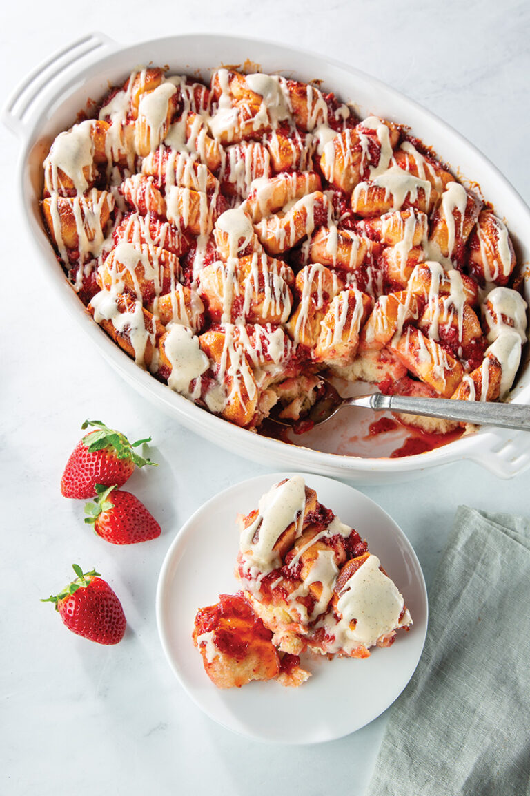 Roasted Strawberry Bubble Bread