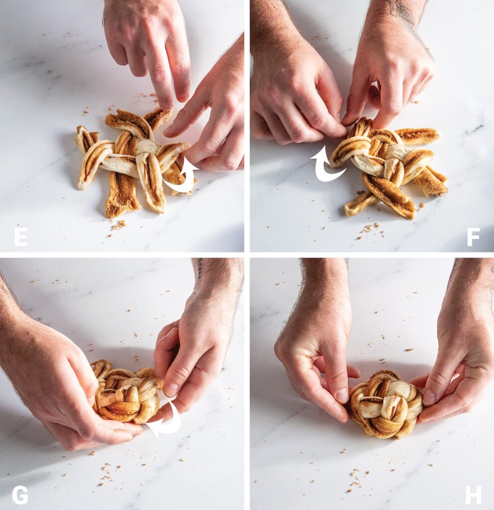 steps e through h to form spiced sugar twists