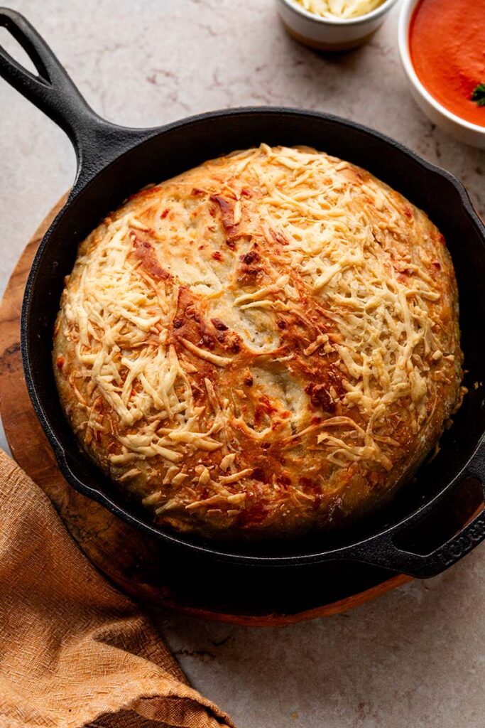 Asiago-Crusted Skillet Bread