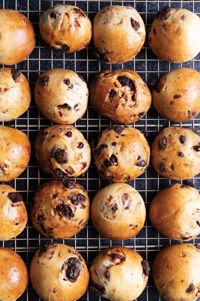 Chocolate Cherry Brioche Buns