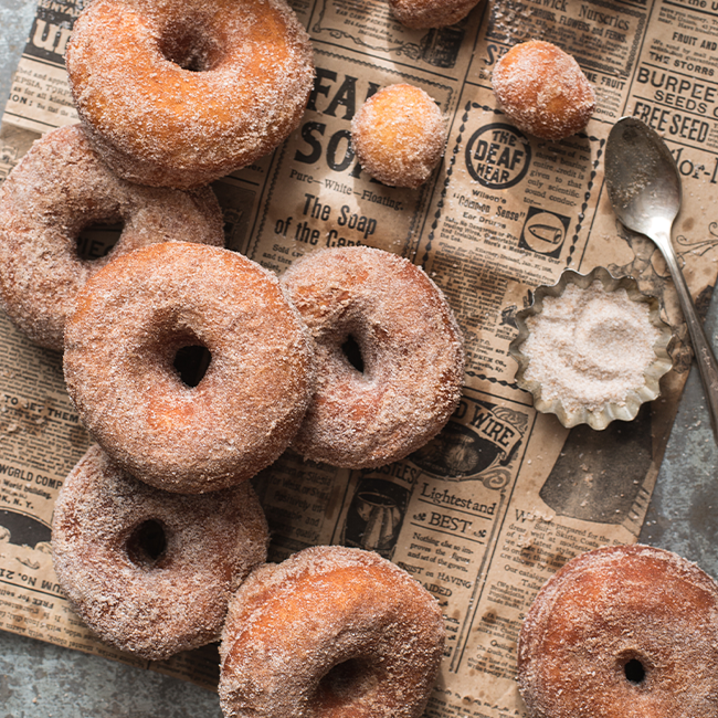 Pumpkin Spice Sugared Doughnuts