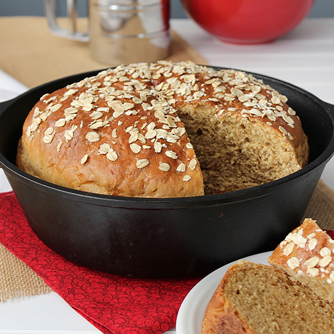 No Knead Oatmeal Casserole Bread