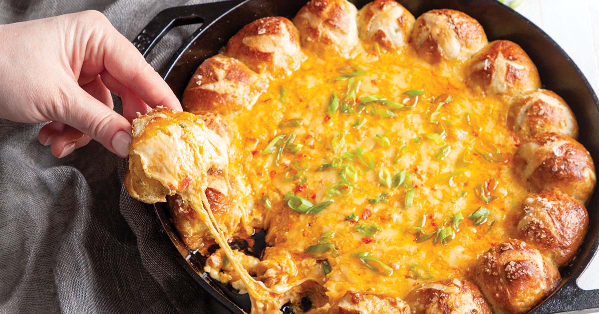 Skillet Pretzel Bread with Cheese Dip | Red Star® Yeast