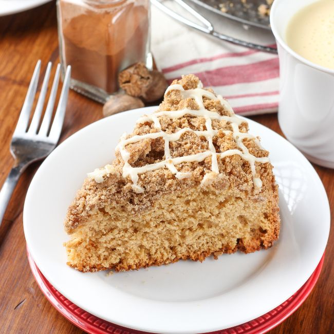 Eggnog Glazed Gingerbread Coffee Cake