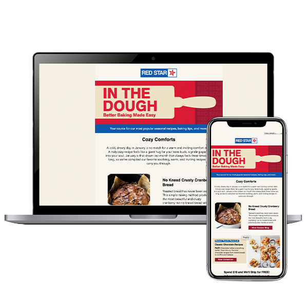 Red Star Yeast In the Dough email newsletter on desktop and mobile devices